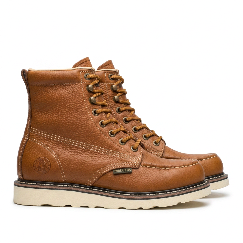 Par Botas Moc Toe Vista Lateral